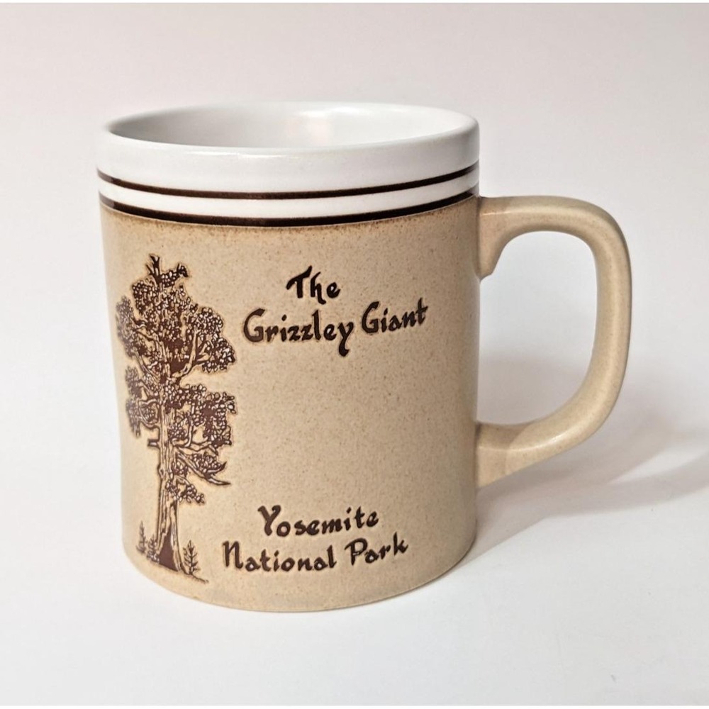 Vintage Yosemite Mug Grizzly Giant Sequoia Tree California National Park Souveni